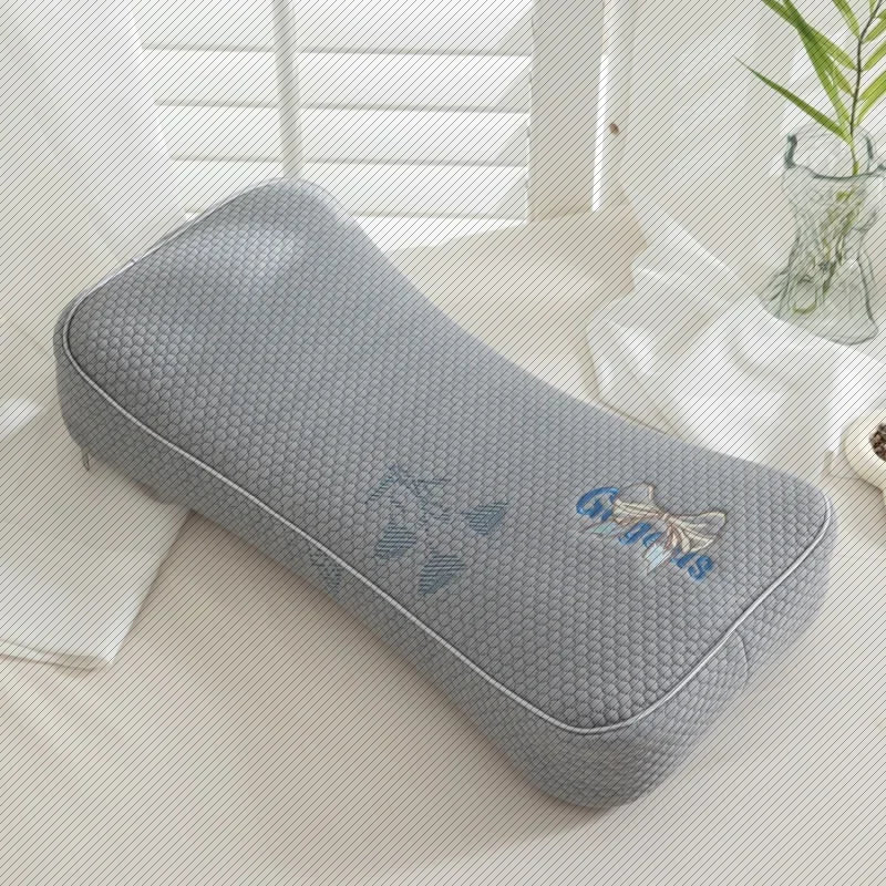 oreiller a memoire de forme gris