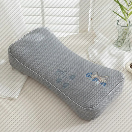 oreiller a memoire de forme gris